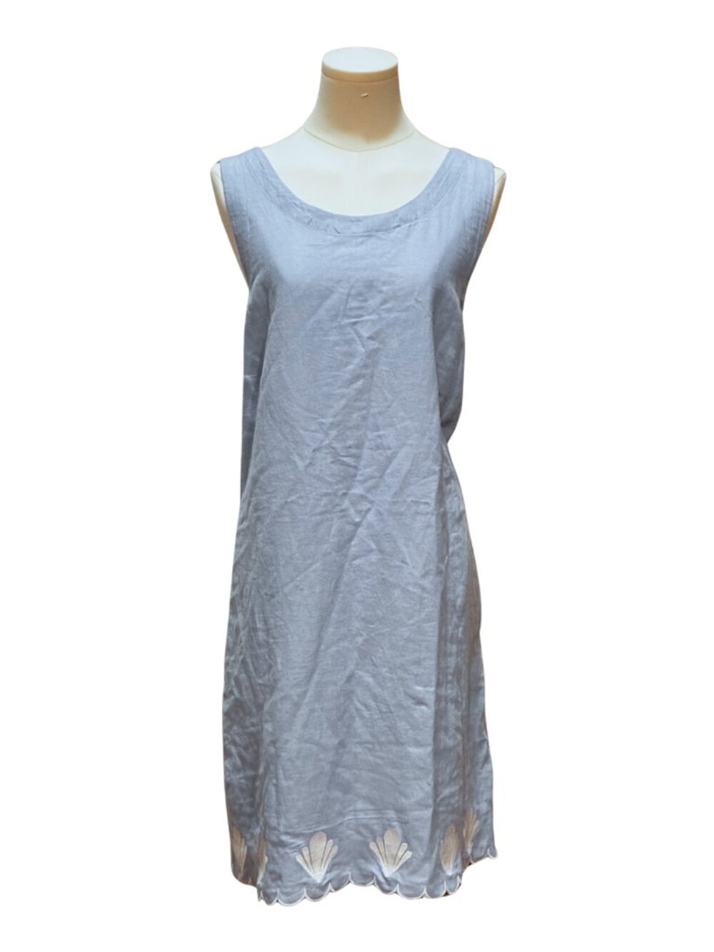 NWT Calypso St Barth Linen Blend Embroidered Coastal Grandmother Shell Dress XL